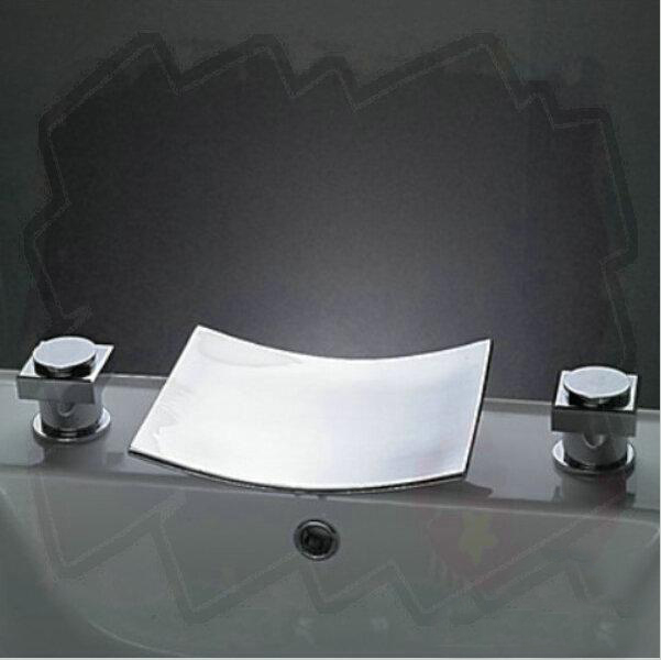 Leon Chrome LED Two Handles Bathtub Sink Faucet